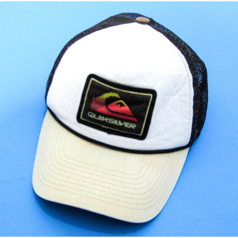 QUIKSILVER Men's Brown Mesh & Foam Trucker Baseball Cap Hat Adult Snapback